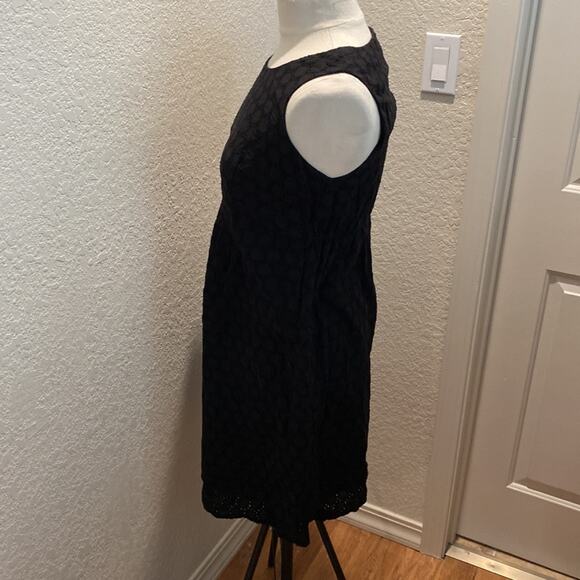 Motherhood Maternity Black Eyelet Sleeveless Midi Dress Sz S Cotton Tiered Hem - Picture 2 of 12